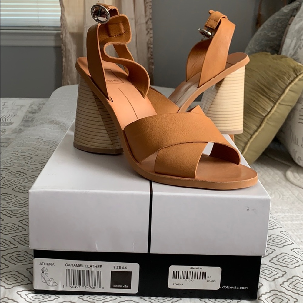 Never worn Dolce Vita Caramel Leather Wedge